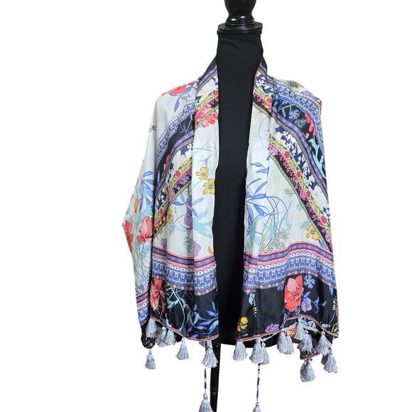 Johnny Was Accessories - Johnny Was Floral Bohemian Luxury 100% Silk Scarf